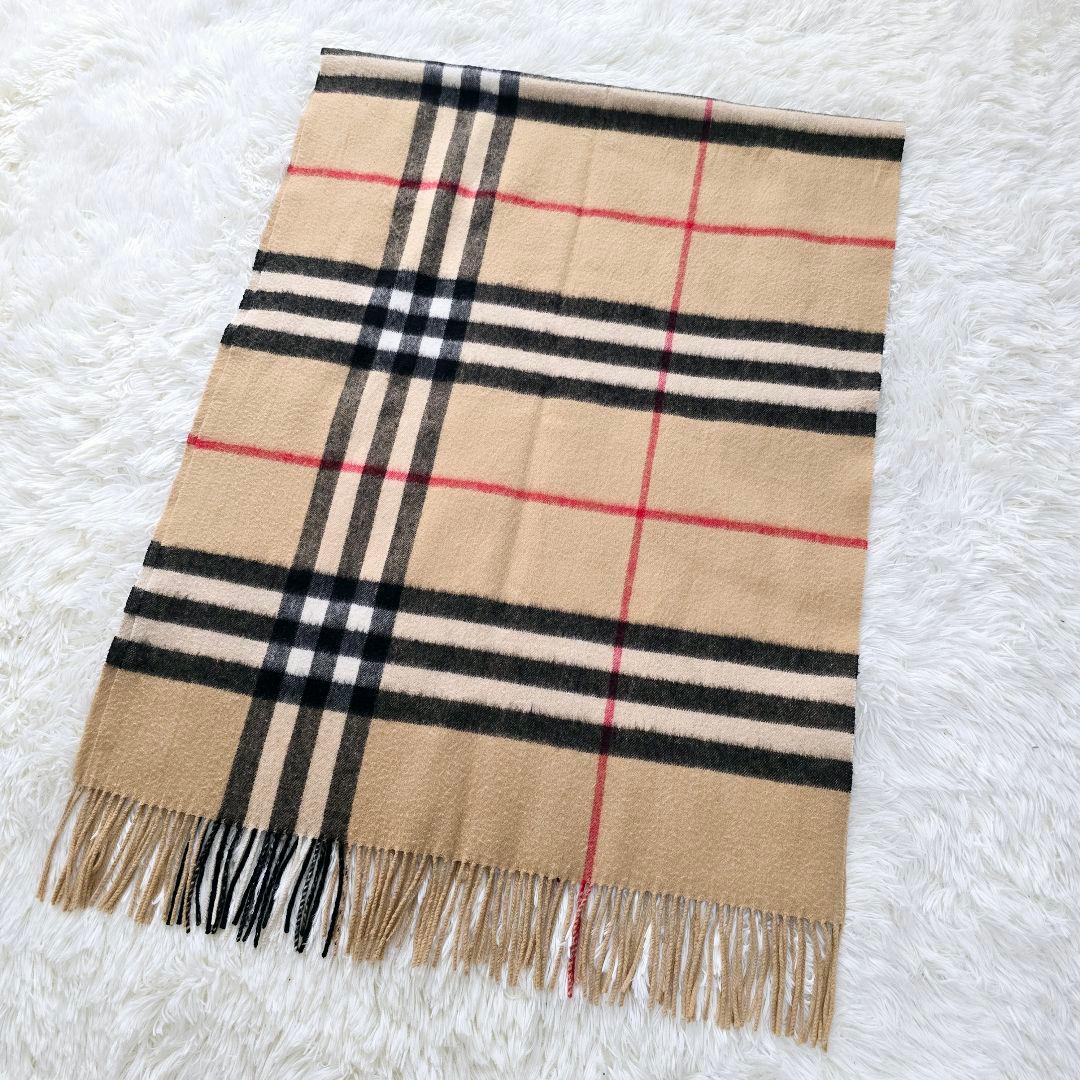 カシミヤ100% バーバリー メガチェック 大判 ストール マフラー