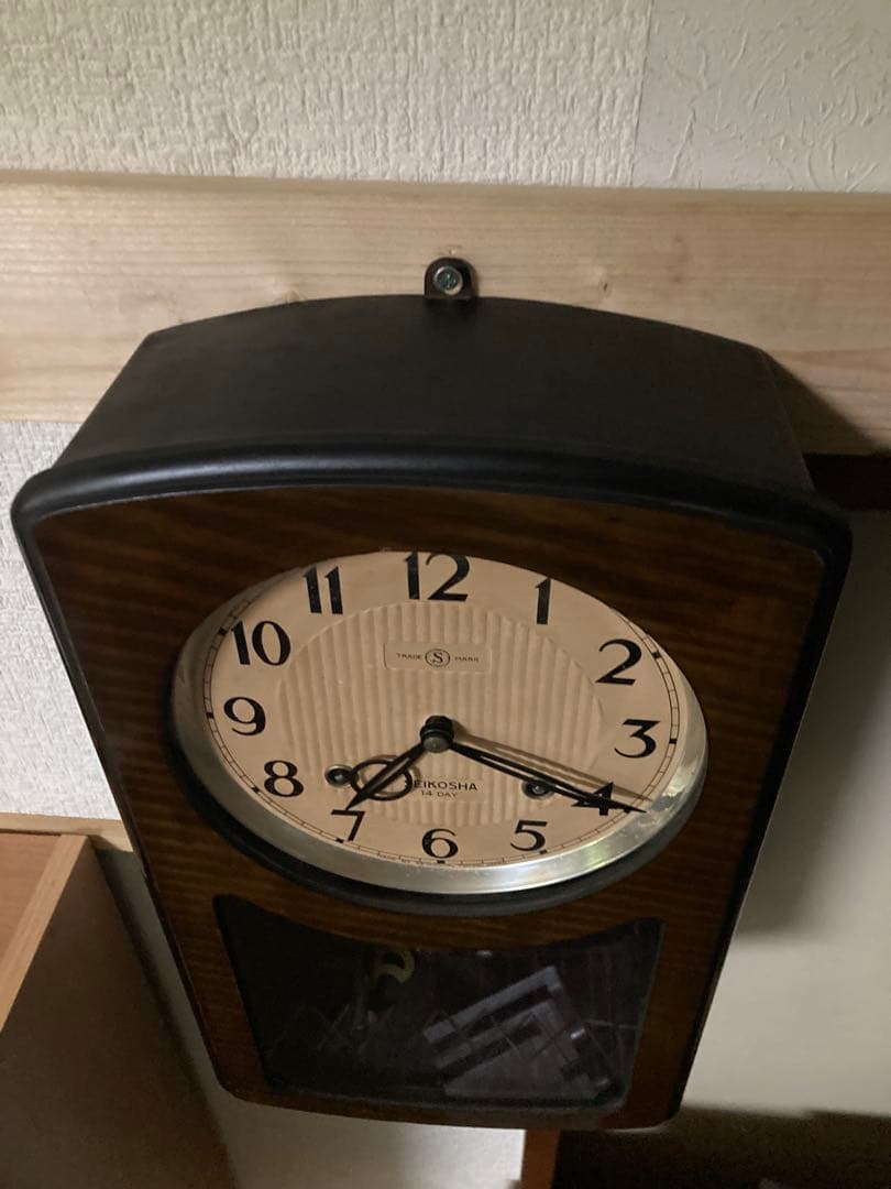 人気の精工舎 アンティーク14日巻柱時計稼働中 昭和浪漫