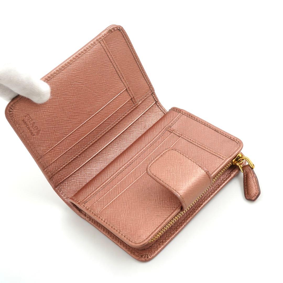 ✨Sランク・箱保証書付き✨　PRADA ミニ財布　サフィアーノレザー　二つ折り