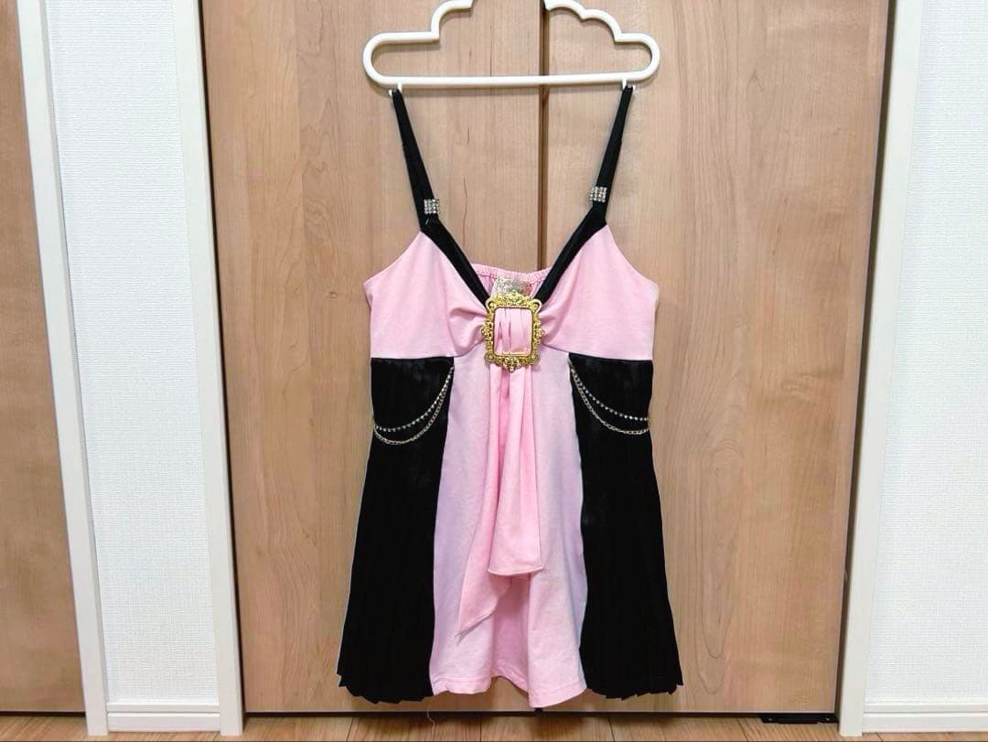 GOLDS♡ビジューバックル×チェーン付き♡キャミトップス／チュニック♡ピンクM