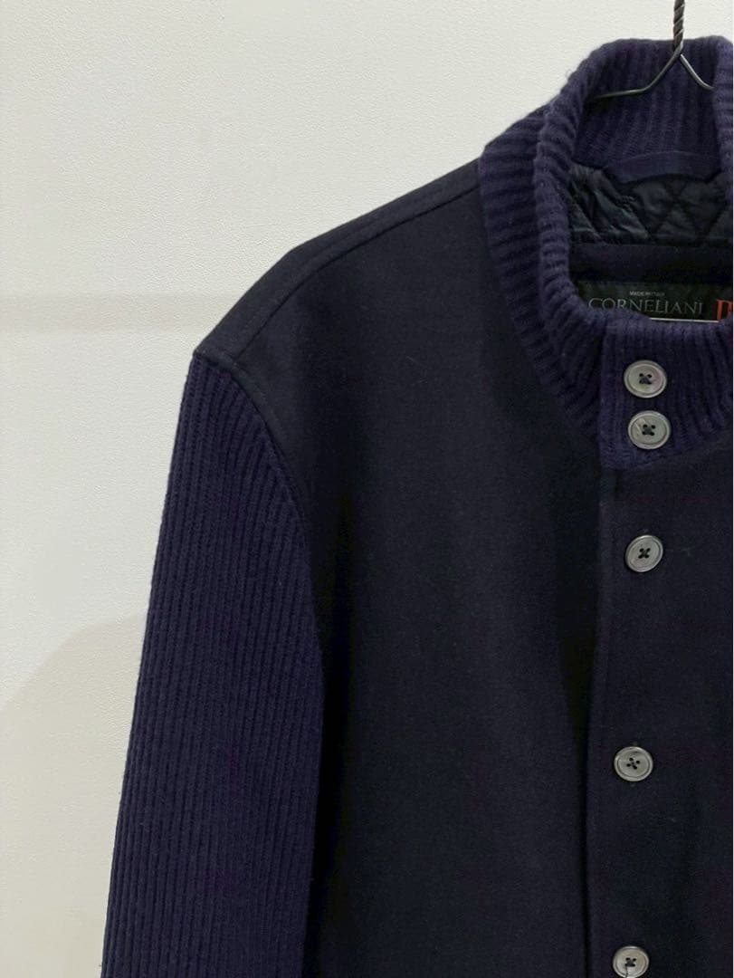 コルネリアーニ ID 中綿ジャケット ニット切替 カシミヤ混 伊製 48