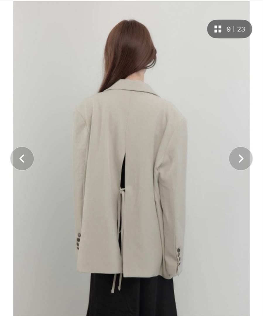 バックスリット2wayリボンジャケット/ベージュ　amel