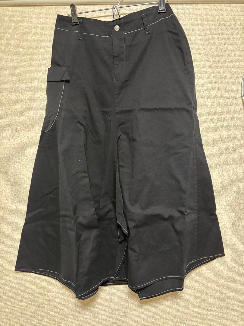 新品未着用ヨウジヤマモト　FG-S65-047 ホワイトステッチフレアスカート