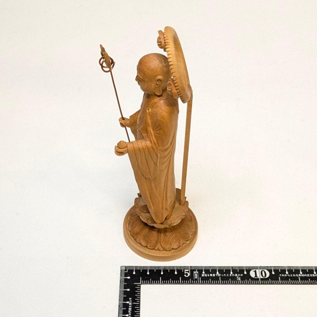 【セール・新品】 地蔵菩薩　木地彫り　総高さ約18㎝ 　仏像　地蔵　菩薩