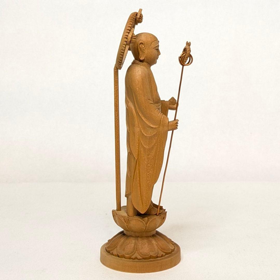 【セール・新品】 地蔵菩薩　木地彫り　総高さ約18㎝ 　仏像　地蔵　菩薩