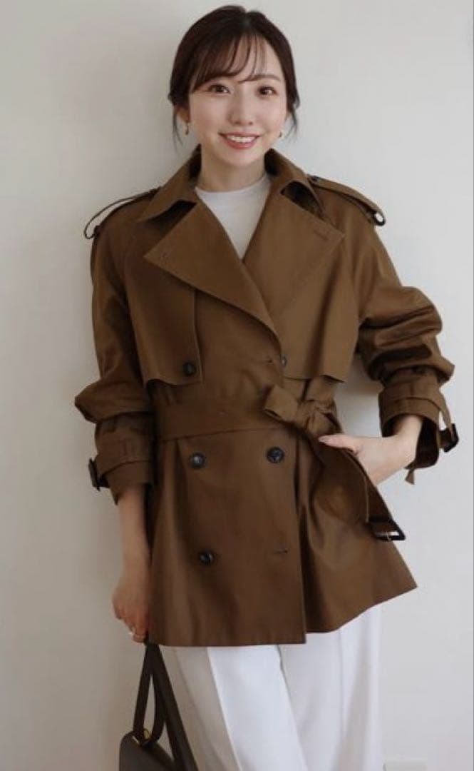 今期　anuans ハーフオーバートレンチコート　Sサイズ