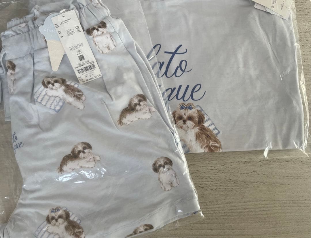 【新品未使用】ジェラートピケ　シーズーロングTシャツ&ショートパンツ　上下セット