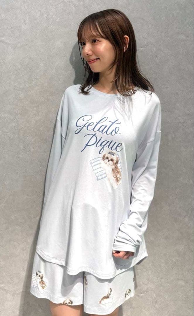 【新品未使用】ジェラートピケ　シーズーロングTシャツ&ショートパンツ　上下セット