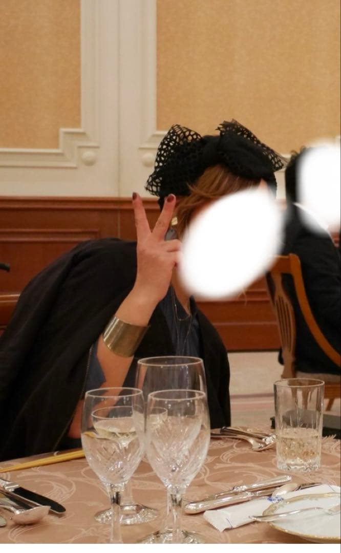 CAALA リボン付き黒ヘアバンド