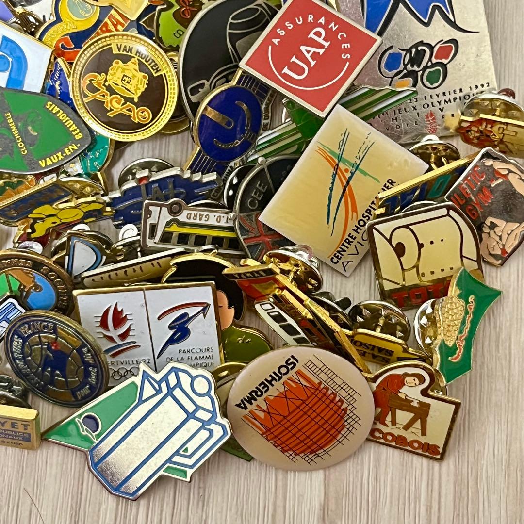 集めたくなる フランス　ピンバッジ　100個セット　まとめ売り　ヴィンテージ 3