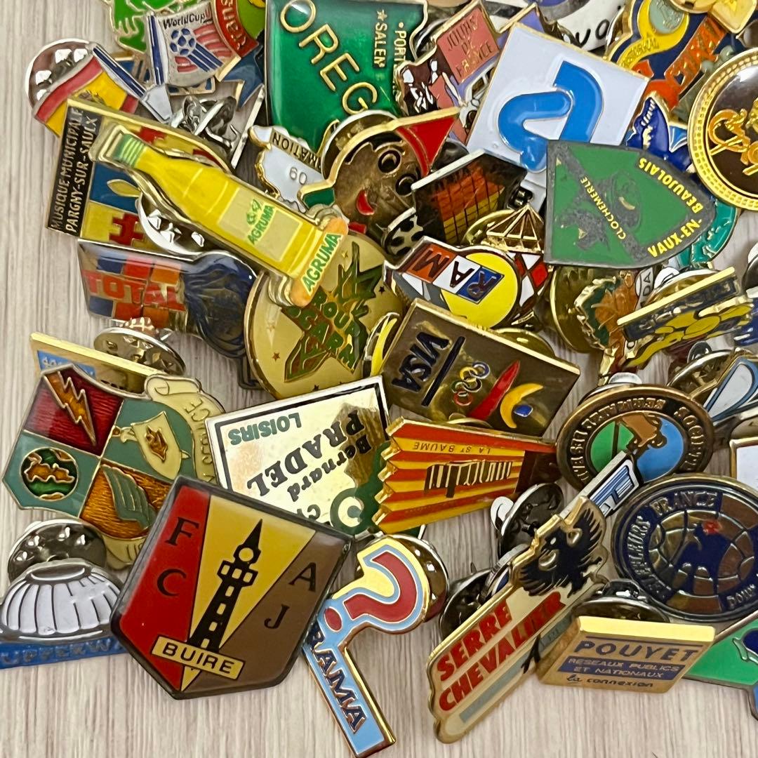 集めたくなる フランス　ピンバッジ　100個セット　まとめ売り　ヴィンテージ 3