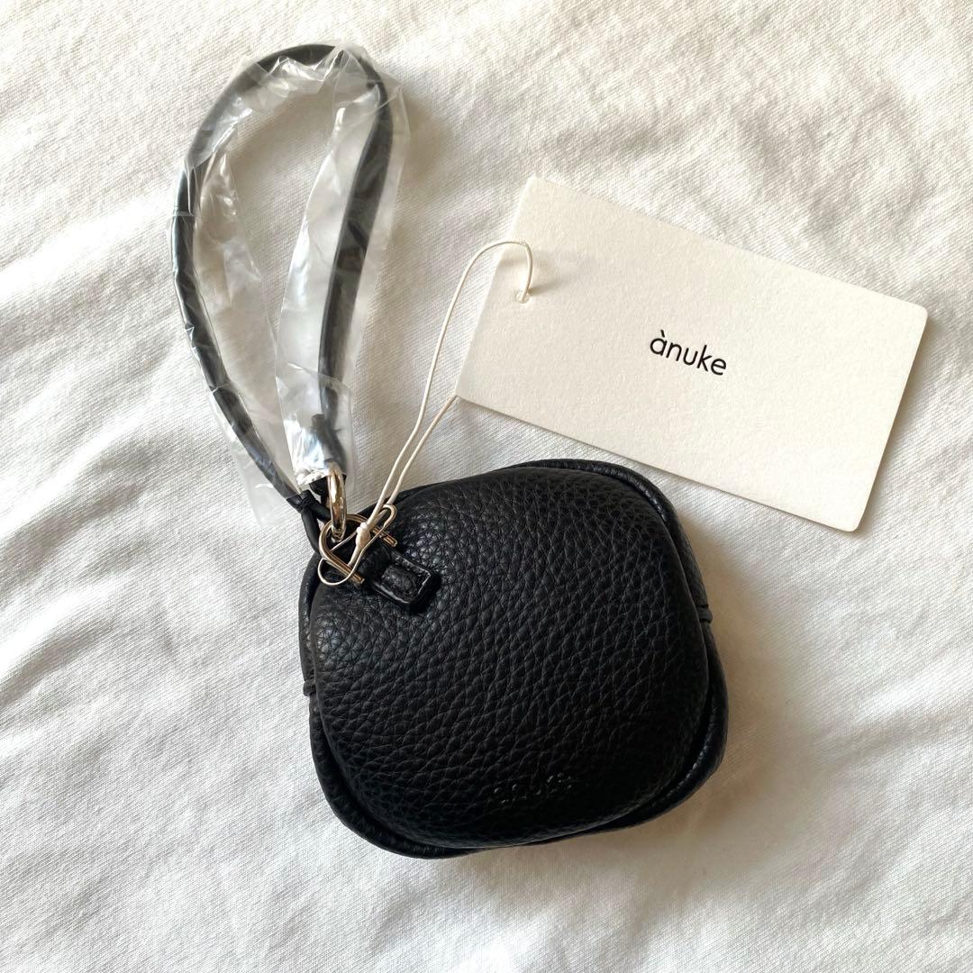 【新品タグ付き】anuke アンヌーク エコレザーウエストポーチ ブラック 黒