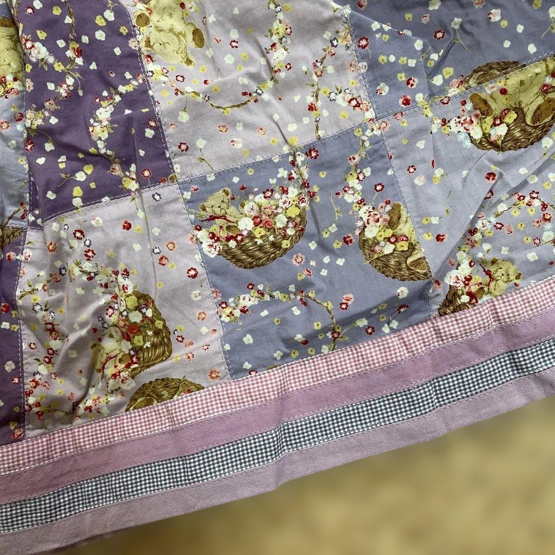 PINKHOUSE くまちゃん パッチワーク ロングスカート ラベンダー 新品