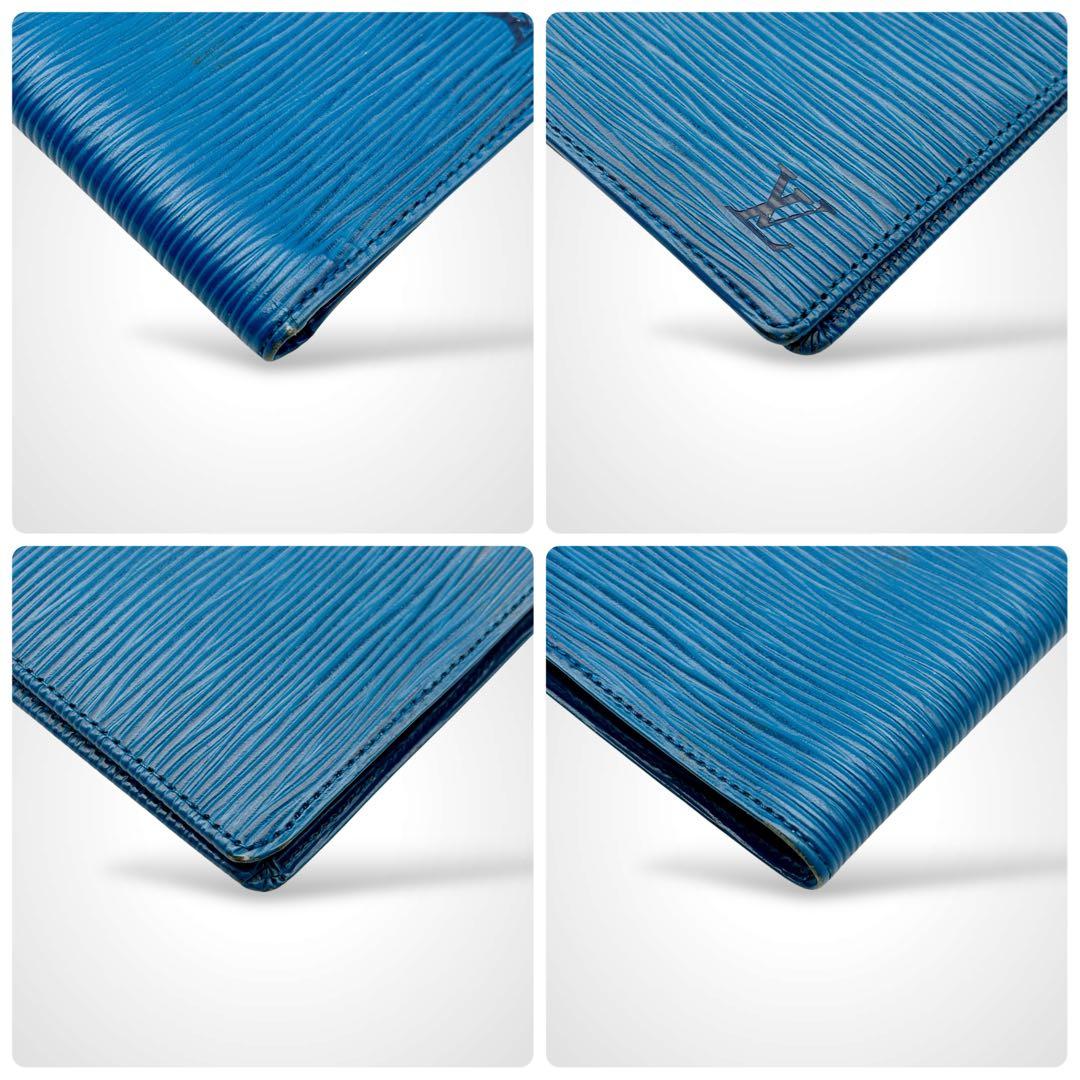 ルイヴィトン エピ ポルト ビエ 6カルトクレディ 二つ折り財布 ブルー 本革