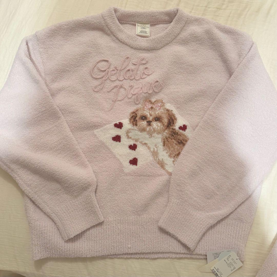 gelato pique ジェラートピケ シーズージャガード 上下セット ピンク