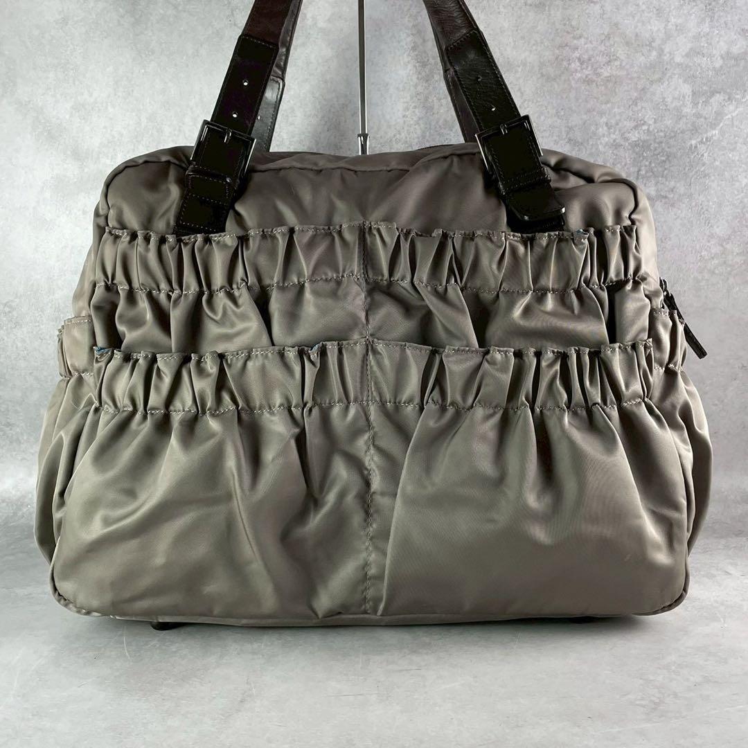 ARTISAN&ARTIST 持ち手レザー　ナイロンボストンバッグ 大容量