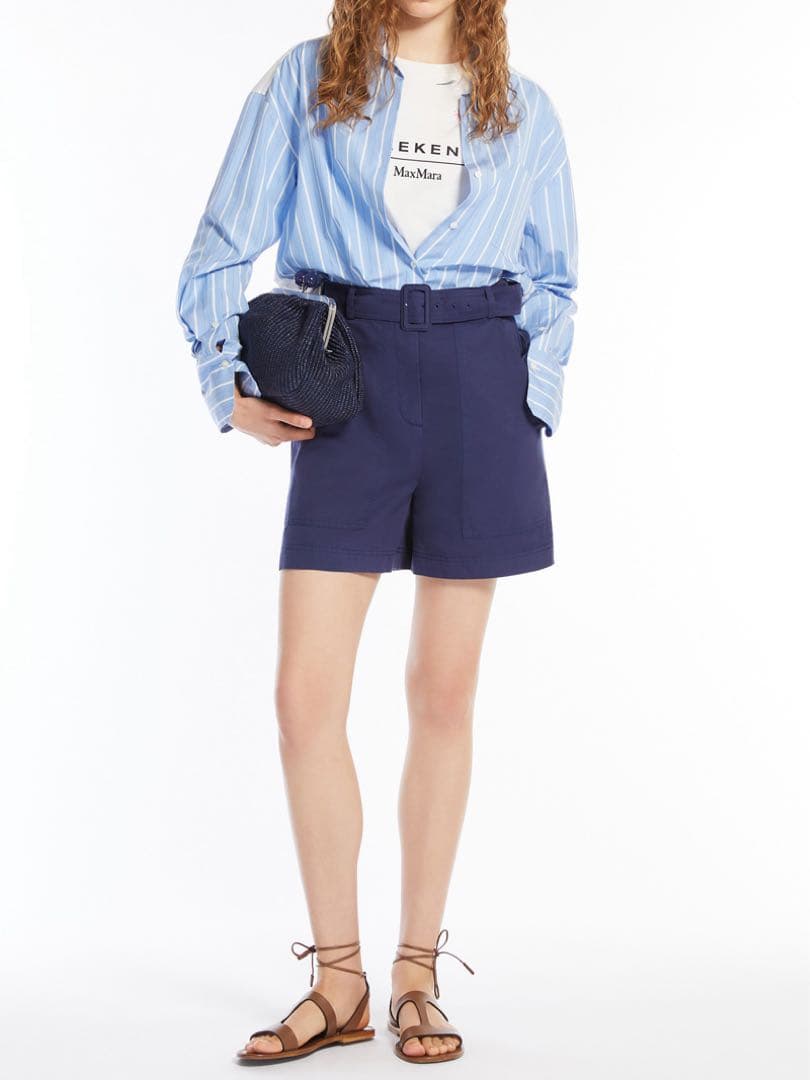 マックスマーラ 刺繍デザイン ロゴTシャツ ホワイト