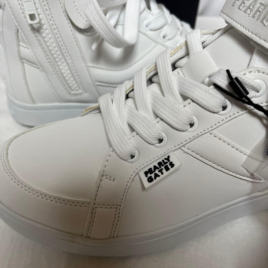 新品 PEARLY GATES ハイカット ゴルフシューズ 白23.5cm