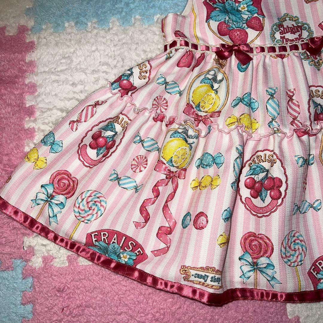 シャーリーテンプル　フルーツラベル　ジャンパースカート　ワンピース　90cm