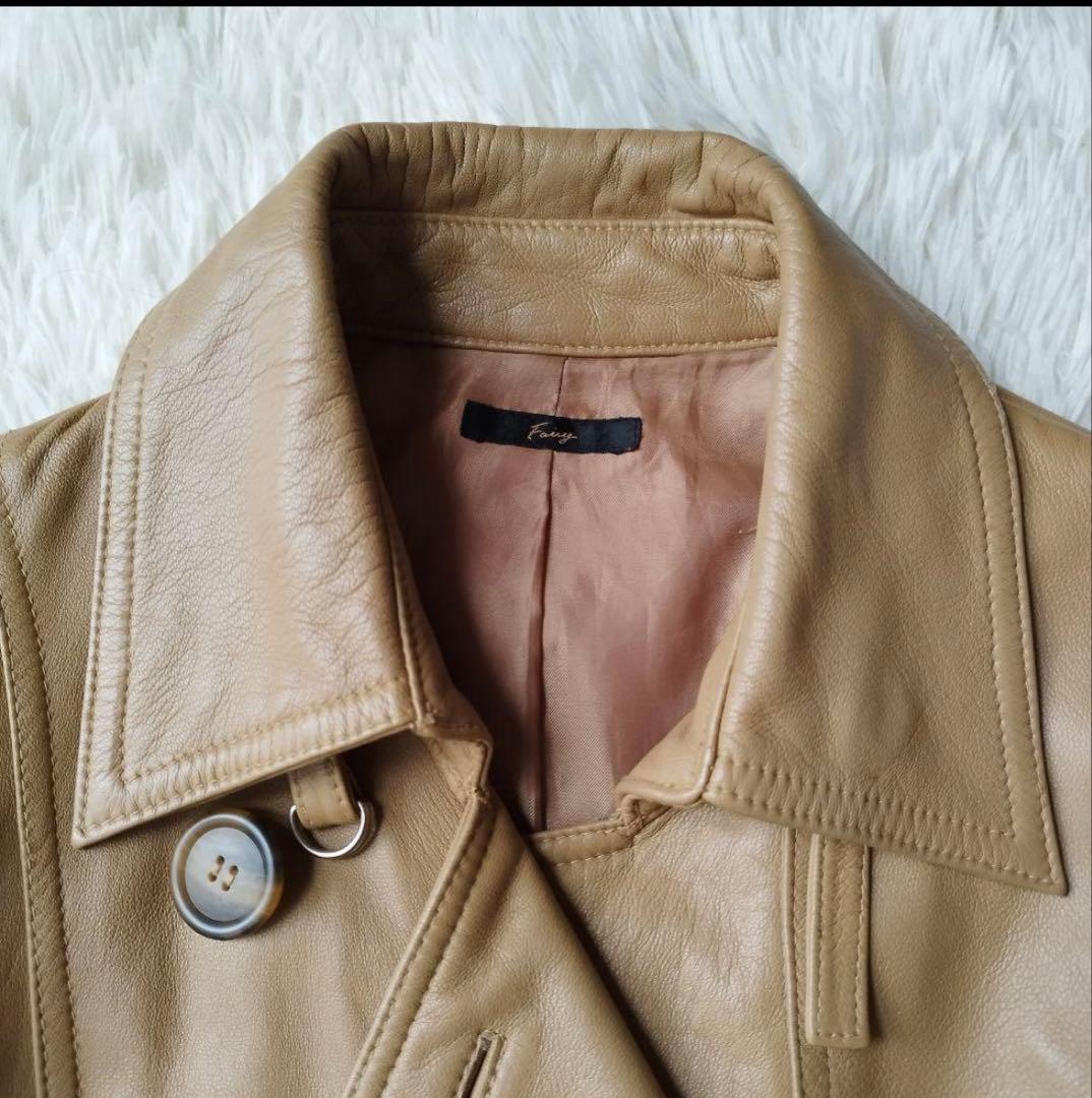 ラムレザートレンチコート　羊革　Lサイズ