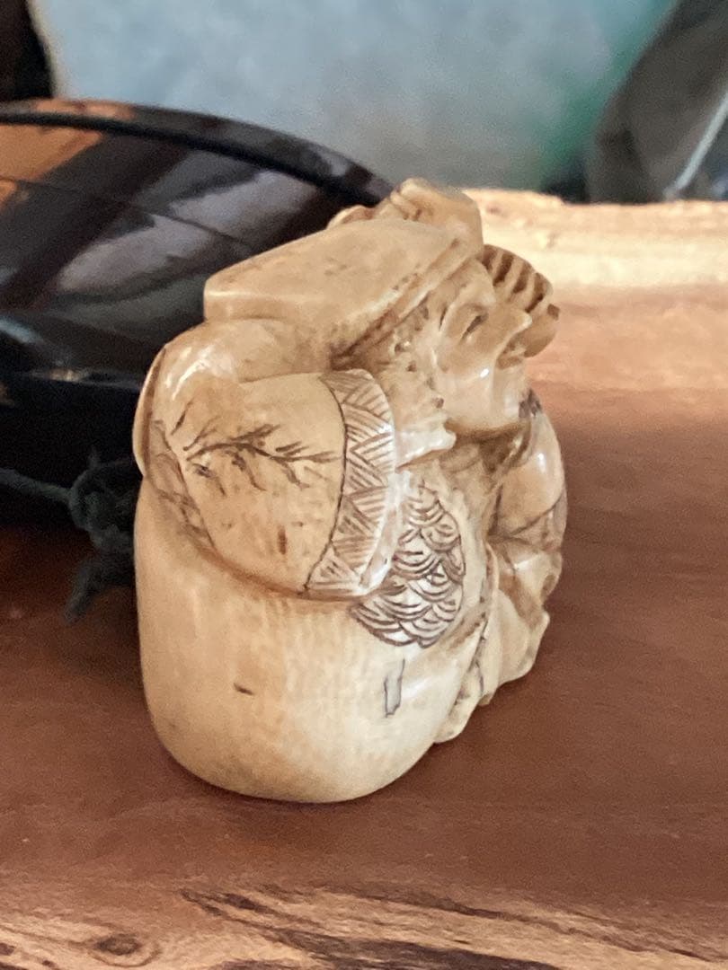 骨董古美術　印籠根付　時代物　大黒天根付　名玉心