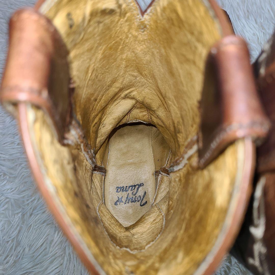 6B【TONY LAMA】トニーラマ　ウエスタンブーツ　刺繍　メキシコ製