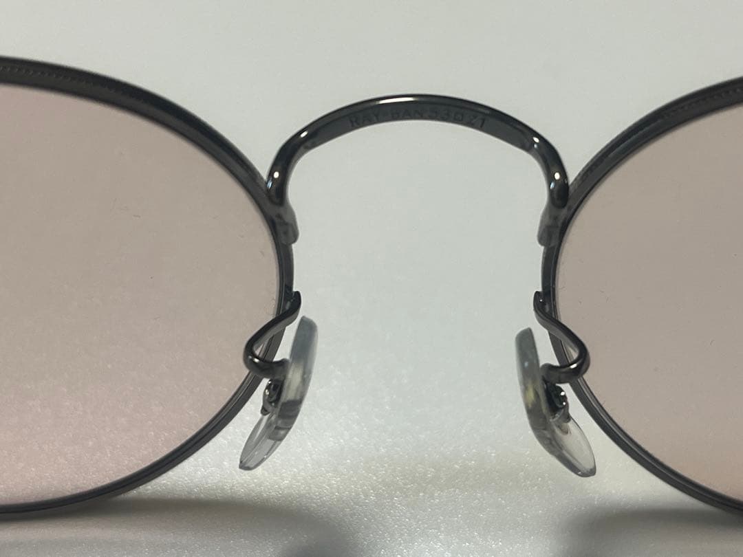 【希少！】Ray-Banラウンドメタル53サイズ ガンメタル×ライトピンク調光