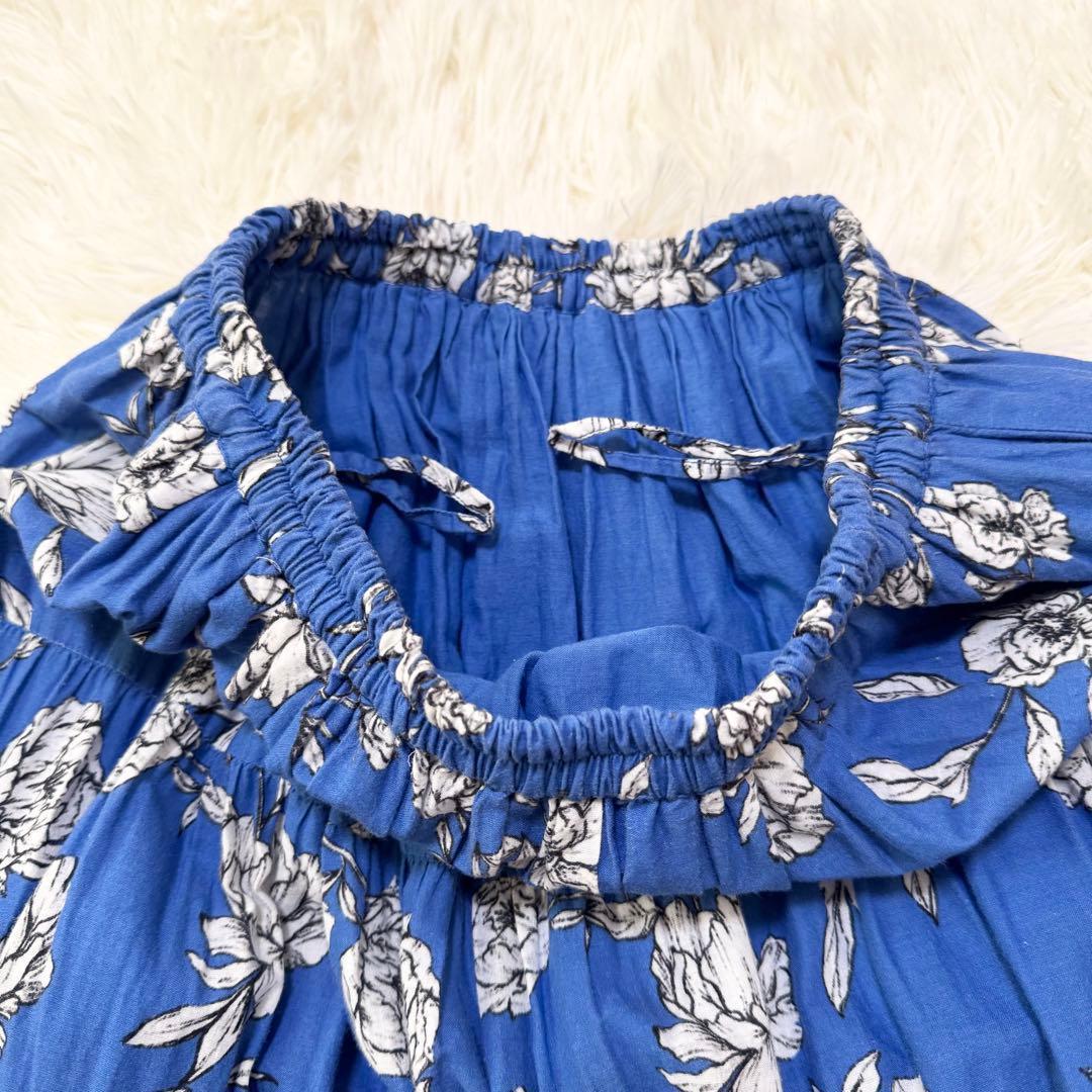 マリハ 月影のスカート ユナイテッドアローズ別注 ロング ティアード 青