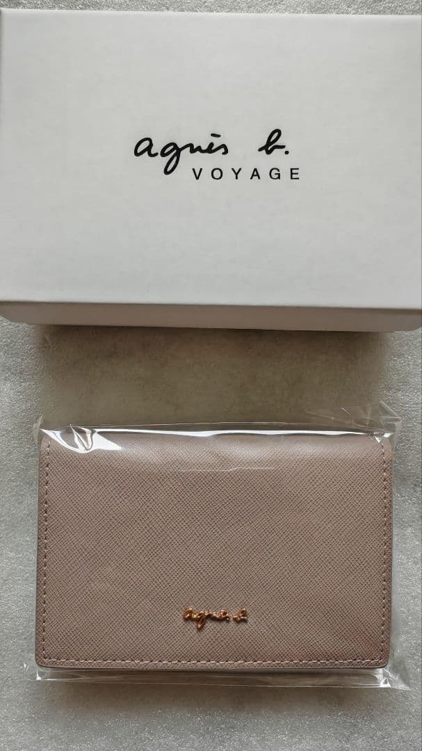 アニエスベーagnes b. 名刺入れ　カードケース　グレージュ　 20-31
