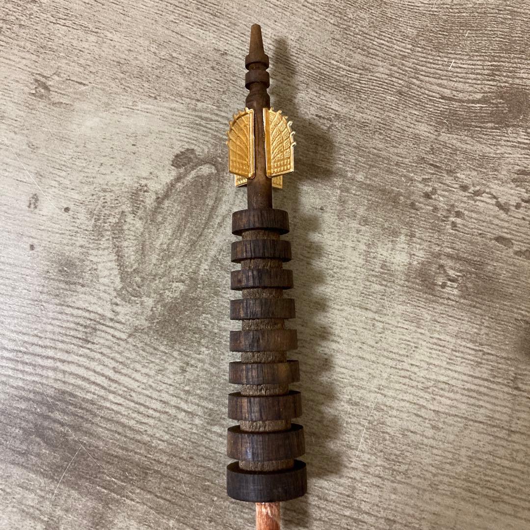 木製　法隆寺　五重塔　孝心作　焼板　高さ約50㌢　置物　〈検 彫刻　仏塔　寺院