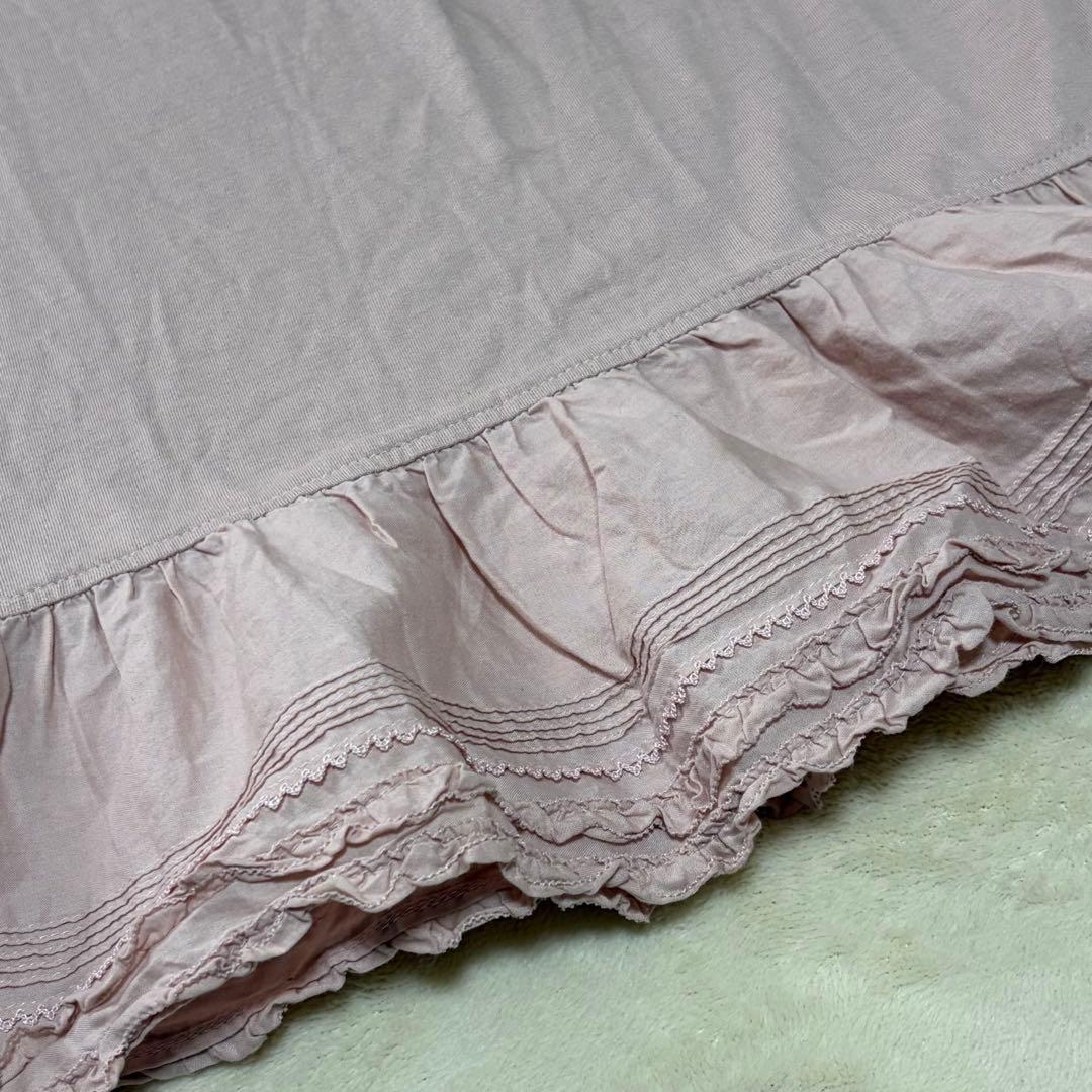 ピンクハウス　チュニックワンピース　日本製　裾に綿ローン切替　ピコフリルP84