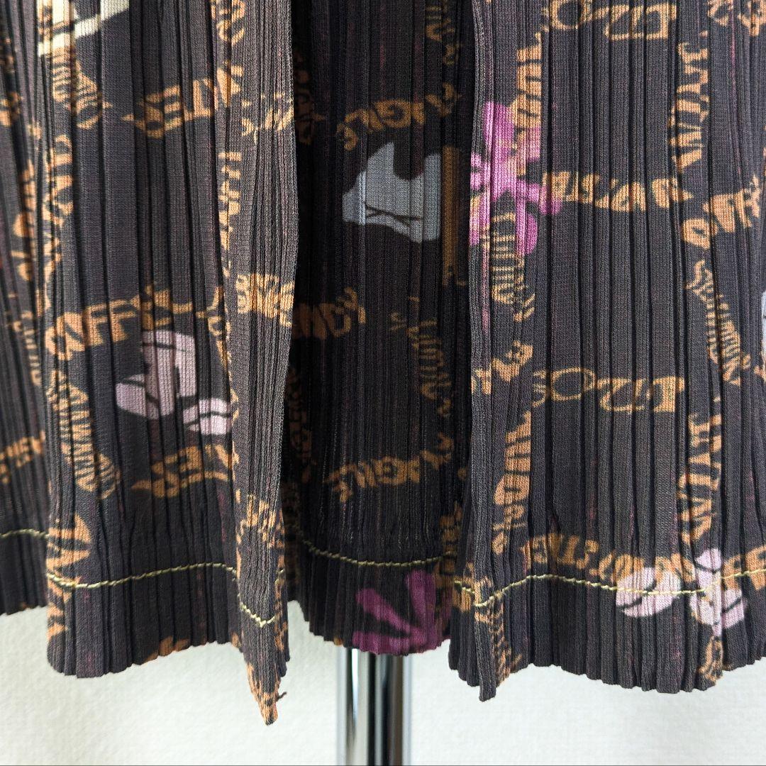 プリーツプリーズ　イッセイミヤケ　総柄　プリーツ　フレアワンピース　膝丈　M